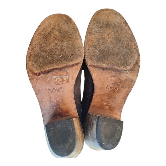 Anthropologie Hoss Intropia Double Zip Suede Heeled Ankle Boots Black 38 Spain 8 - Picture 11 of 12